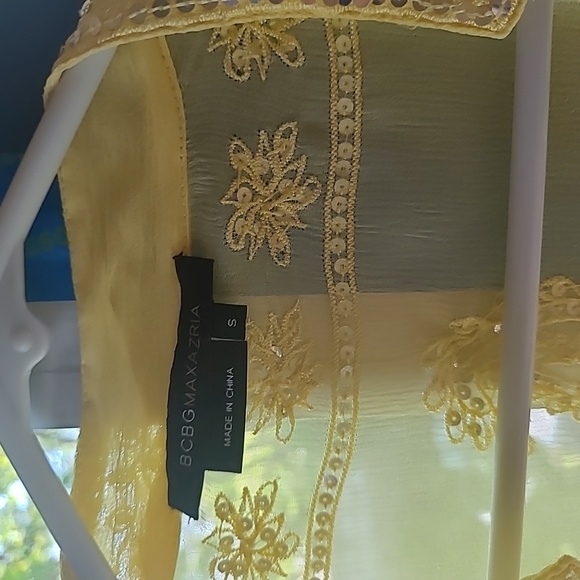 Bcbg silk embolished sequined tunic top sz S prestined - Picture 3 of 7